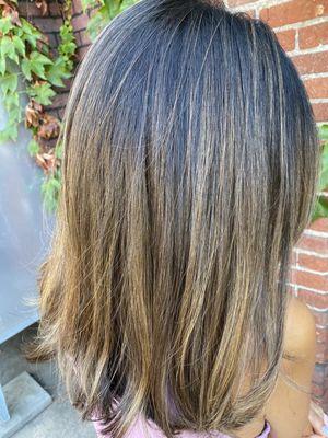 Partial highlights & haircut