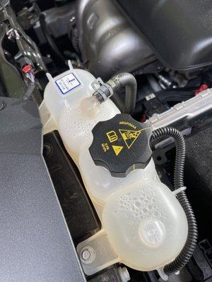 How do you give a customer a car without coolant?