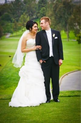 Wedding pictures on the golf course