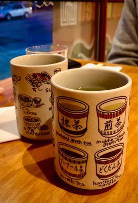 Green tea ( love the cups)