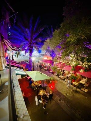 Balcony view at El Paseo Hotel looking down to Espanola Way