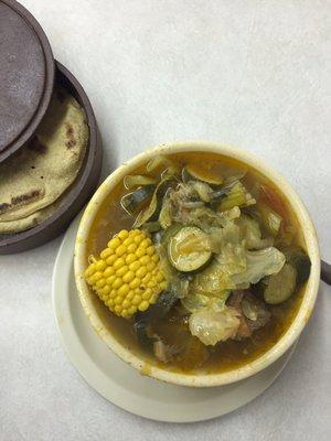 Looks just like it came from grandma's kitchen... If I had a Mexican grandmother that made fantastic beef soup