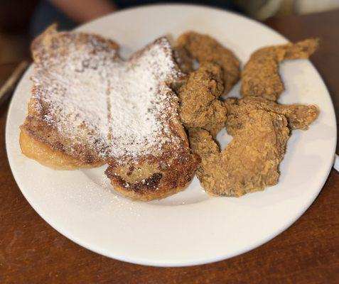 Chicken and French toast.