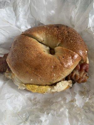 Egg bacon cheese bagel