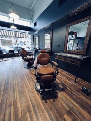 Traditional barber chairs elevate your experience at B Sharp Cut Co