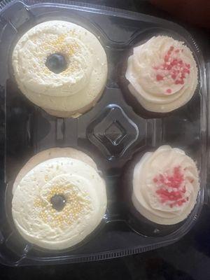 Lemon blueberry (left); red velvet (right) gluten-free