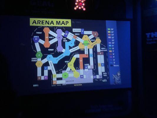 Map around the arena