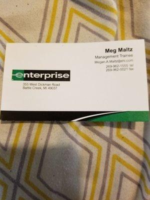 Thanks for the business card, Meg!