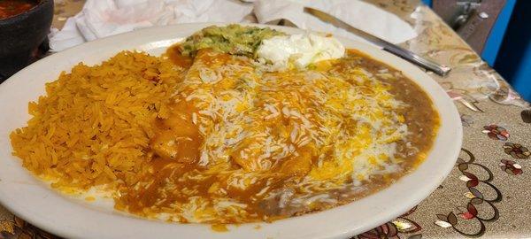 Cheese enchiladas rancheras