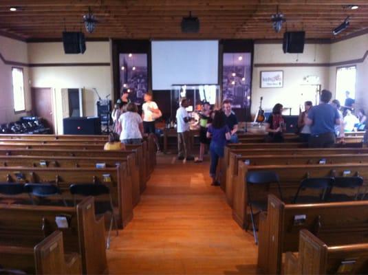 Inside the sanctuary.