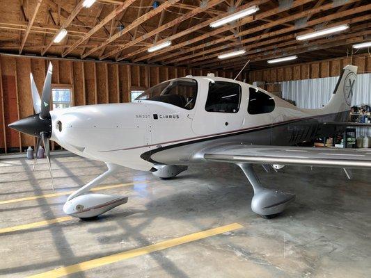 Songbird in its hangar