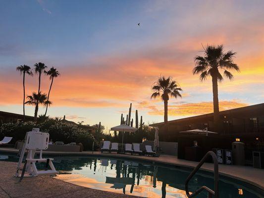 Pool at sunset