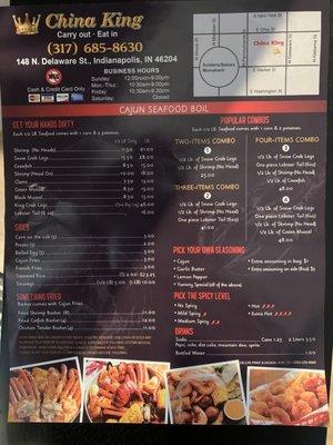 Cajun broil menu