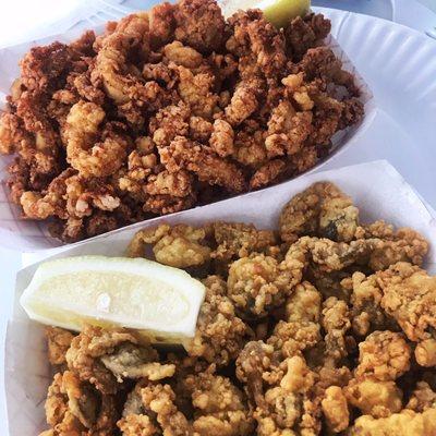 clam strips and whole belly clams