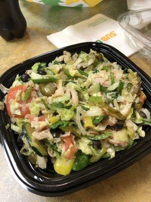 My favorite turkey sub turned into a salad!