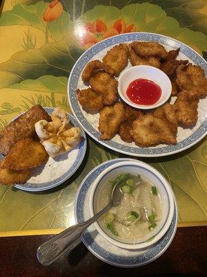 Wonton Soup, Sweet N Sour Shrimp & Appetizer