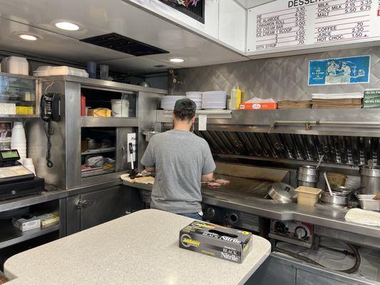 Cooking area. The employees followed the food safety rules so you don't have to worry about anything.