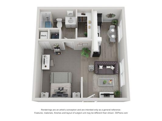 Studio - 420 sq. ft. - $975