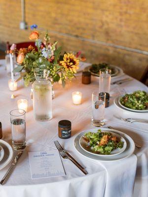 Calabrian chili caesar salad first course -- Chef Cava made it vegetarian so everyone could enjoy and it was fabulous!