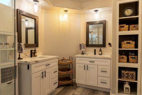 Bathroom remodel - vanity cabinets and lighting