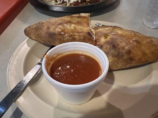 Small pepperoni calzone