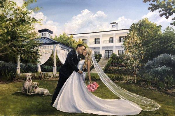 Live Wedding Painting by Natalie Pheifer of Trinity Brushworks