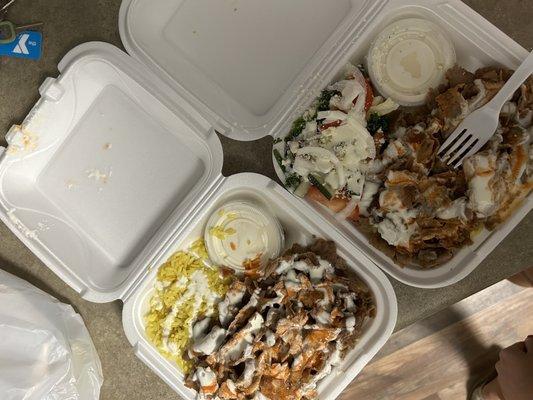 Gyro platter with double rice