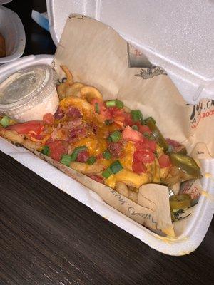 Garbage fries to go