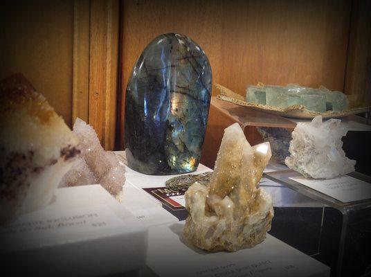 We have a natural gem and mineral case at Mutability in Motion. We're located in The Mews adjacent to Red Lion Inn Courtyard.