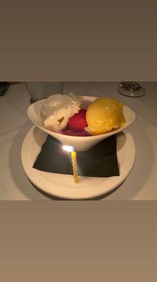 Coconut , Raspberry and Mango Sorbet