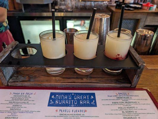 Frozen margarita flight