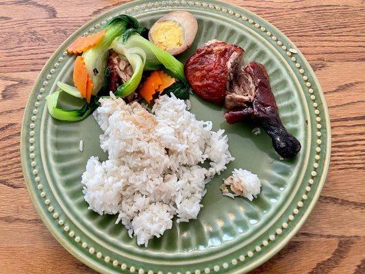 Roast duck with white rice. Takeout