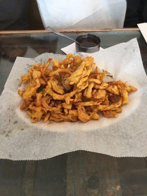 #102 Onion Bhajee: onions mixed with chickpea batter and deep fried