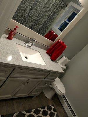 Renovated bathroom in Oswego Apartments on 5th ave