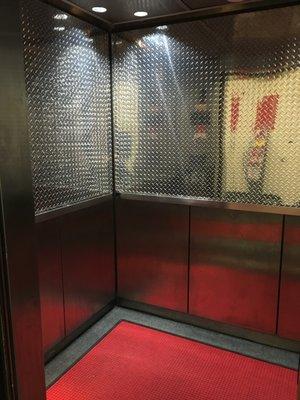 Inside of elevator.