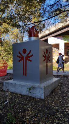 Stainless steel sculpture, for Special Olympics 50 Th. Anniversary --Flame Of Hope. Atlanta Ga. Beltline