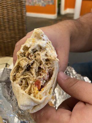 Carnivore burrito with chicken