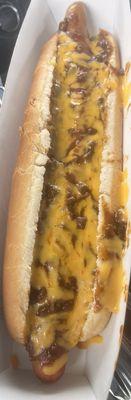 Footlong Quarter Pound Coney (with chili and cheese)