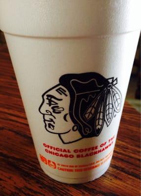 And the official coffee of the Chicago Blackhawks is (drumroll)...Dunkin' Donuts!