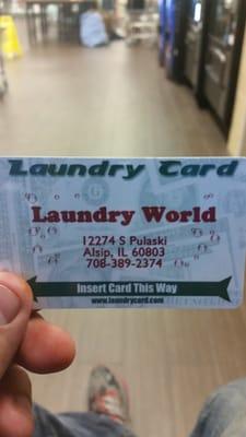 Laundry  card.. washing  machines nd dryers take no cash.  Add credit to your card using  your debit or cash.