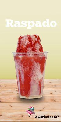 Raspado de fresa y lechera