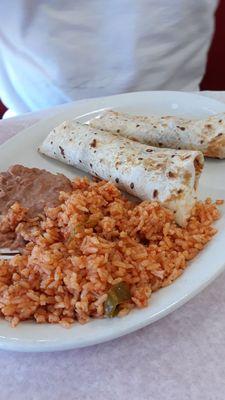 Machaca burrito plate