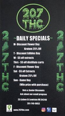 Weekly Daily discounts list