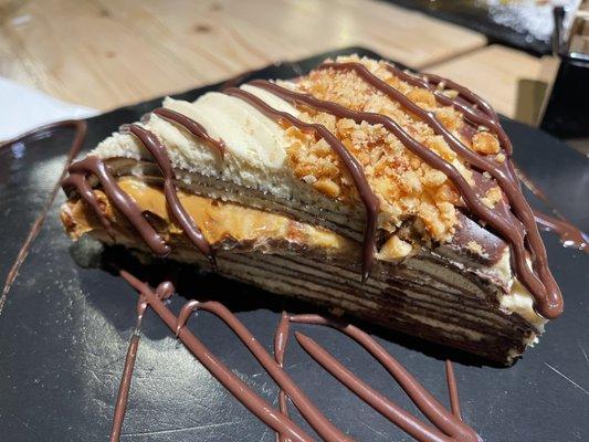 Snickers Crepe Cake (AMAZING)