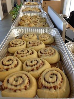 Delicious, fresh cinnamon rolls...a huge hit at work!