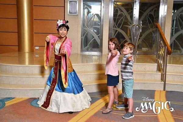 Character meet and greet on Disney cruise.