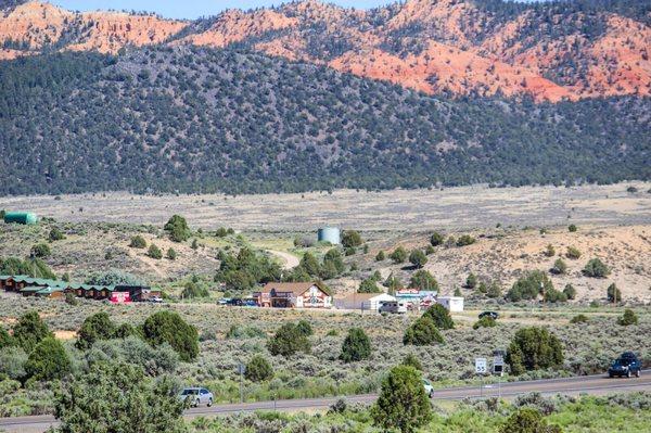 That's our store nestled in the beautiful red rock.