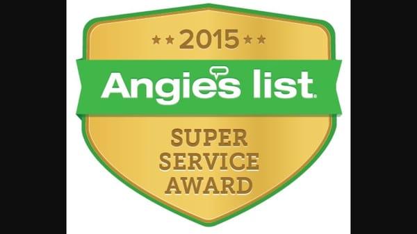 JPG wins the 2015 Angie's List Super Service Award!