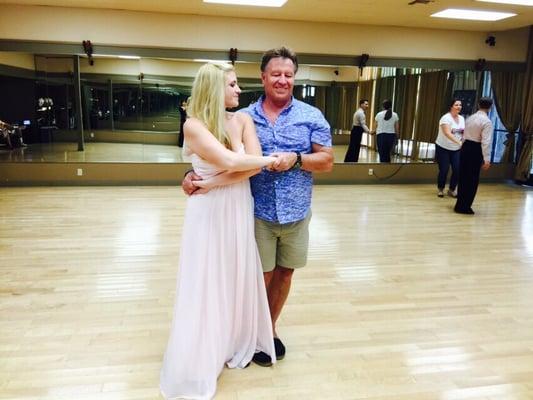 Final rehearsal for father-daughter dance.