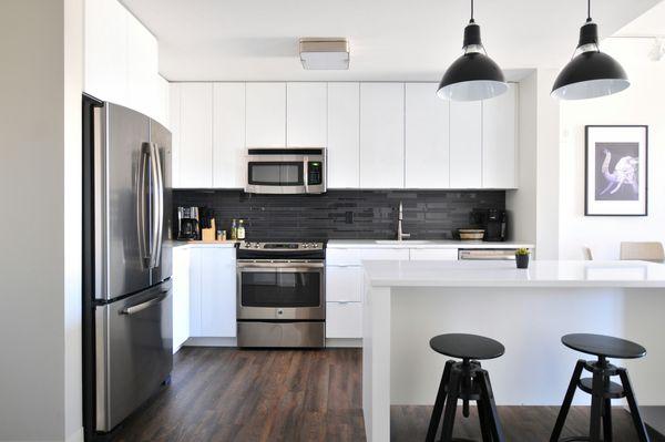 White Kitchen with island